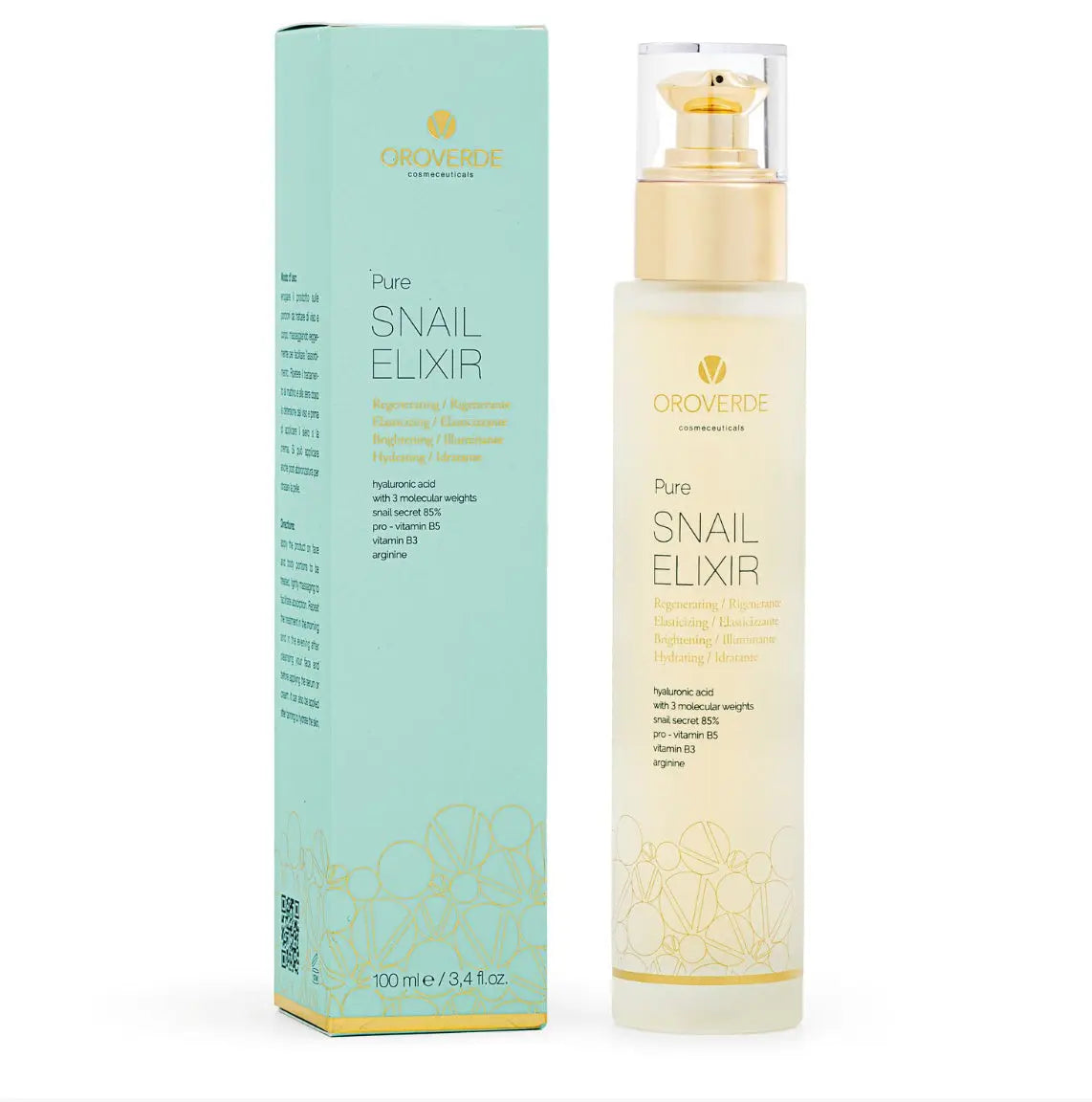 Siero Bava di Lumaca biologica Pure SNAIL ELIXIR 100ML Oro Verde