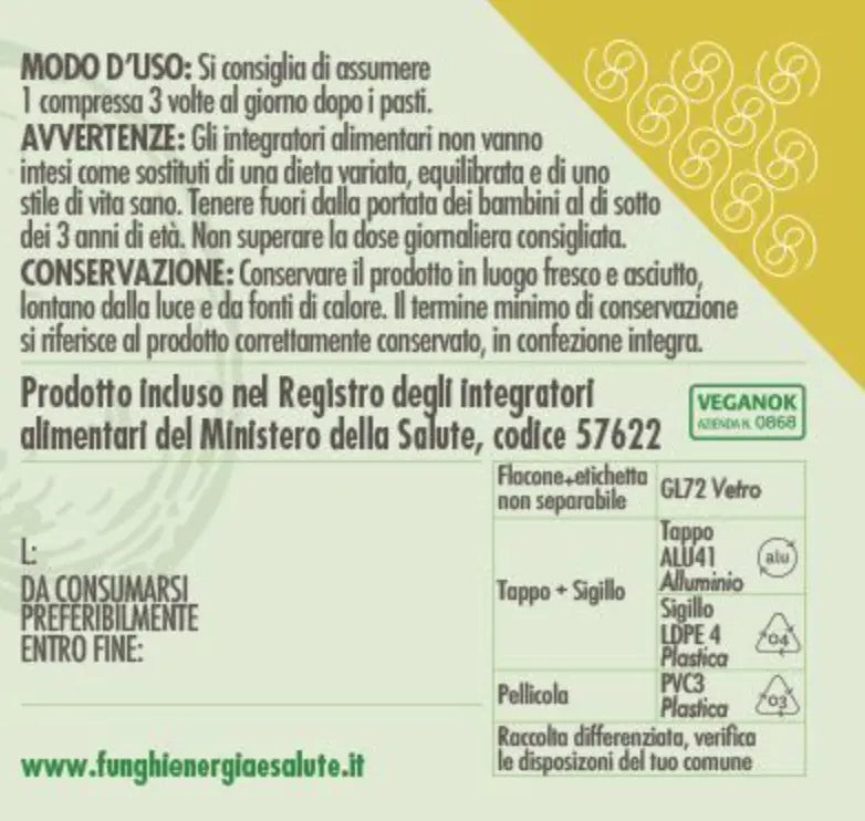 Agaricus blazei Plus - Energy and Health Mushrooms Wellfit Store Integratori