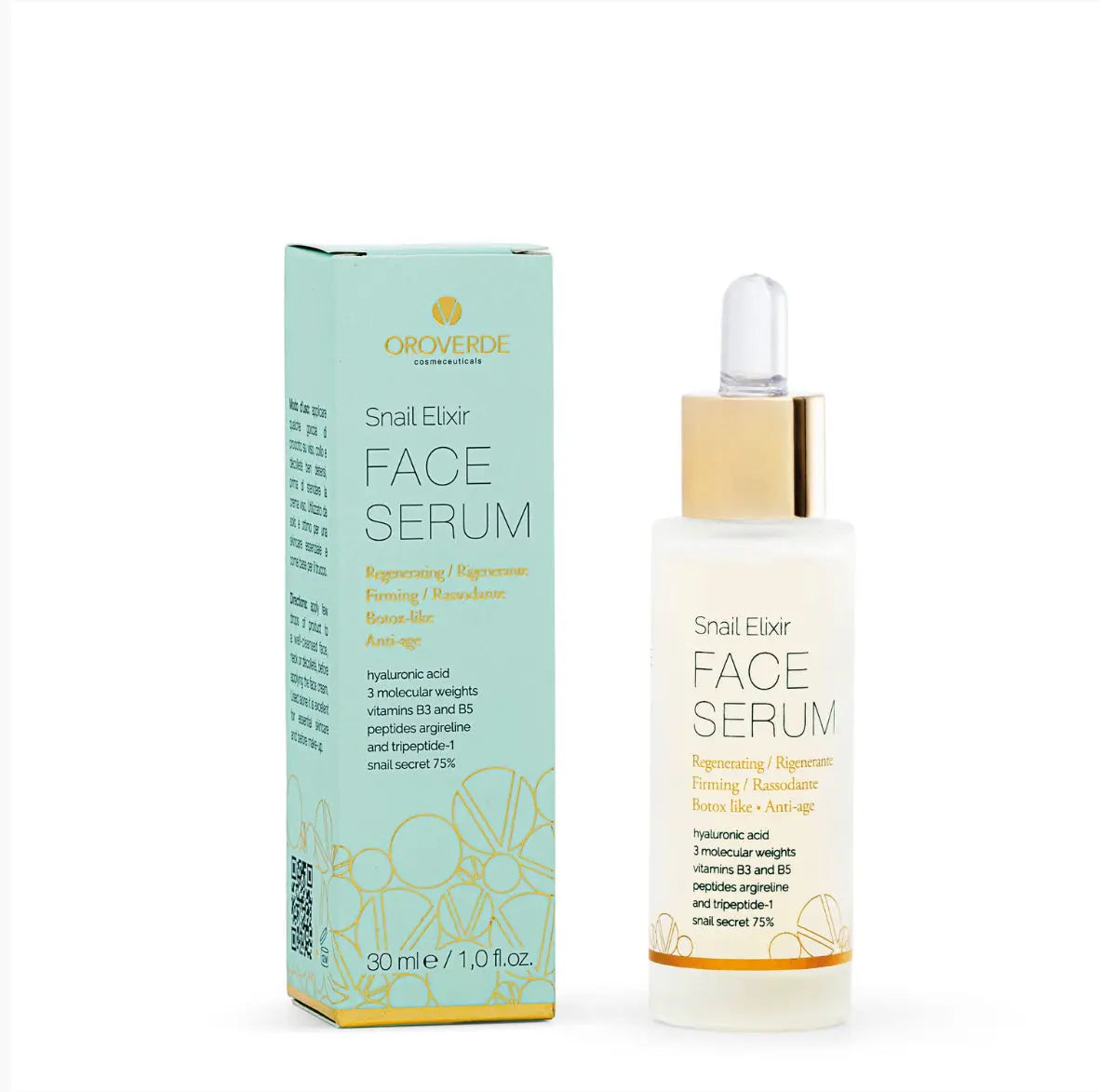 Siero viso alla Bava di Lumaca anti-age botox Snail Elixir FACE SERUM 30ML Oro Verde