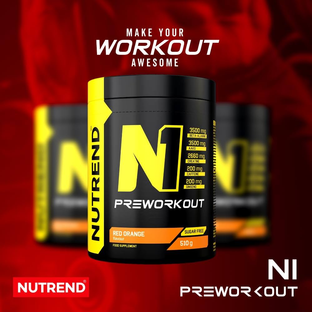 NUTREND-N1 Pre-Workout – Red Orange – 510gr
