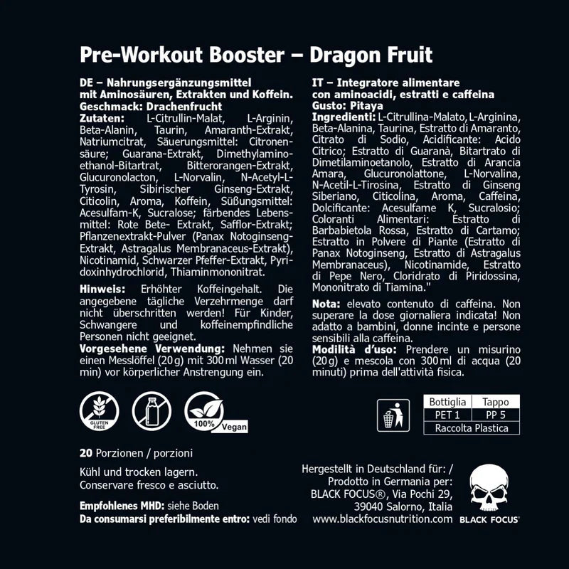 Black Focus Pro - Pre Workout Booster