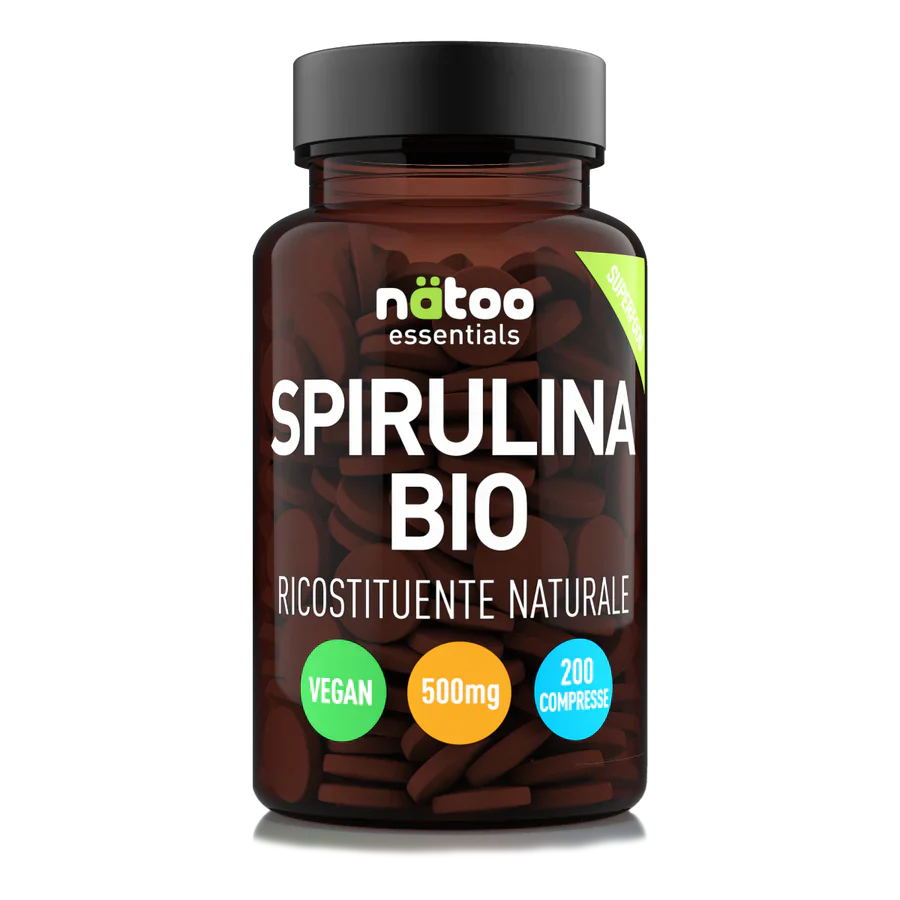 Nätoo Spirulina Bio | Suplemento de spirulina orgánica en 200 tabletas