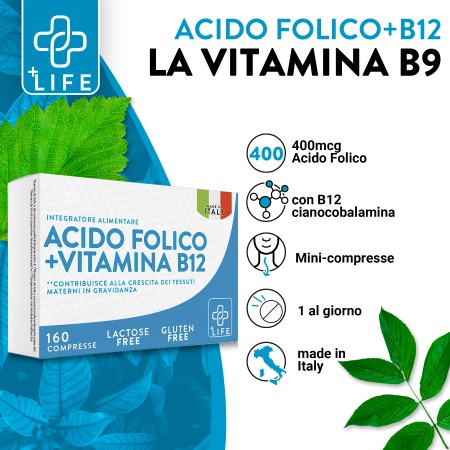ÁCIDO FÓLICO + B12 +Life | 180 cápsulas
