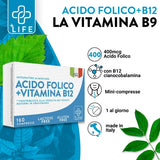 ÁCIDO FÓLICO + B12 +Life | 180 cápsulas